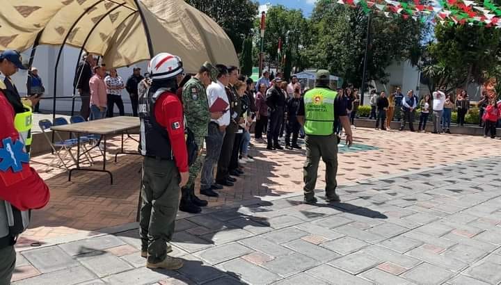 Santa Cruz Tlaxcala se sumó al simulacro nacional de PC